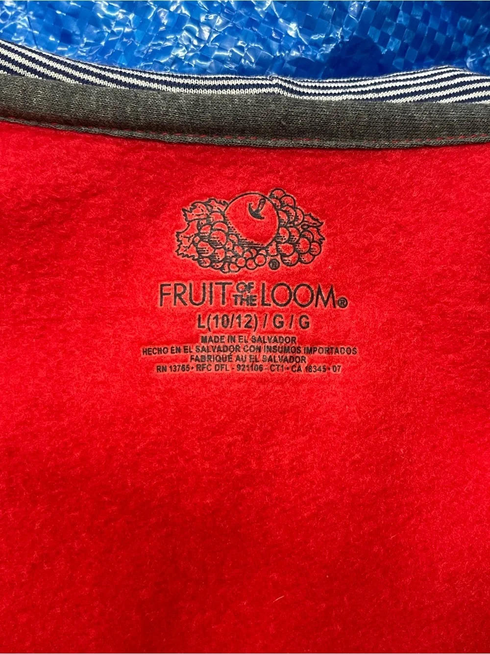 Fruit of the Loom Boys Fleece Full Zip Sleeveless Hoodie Vest Red Gray L 10/12
